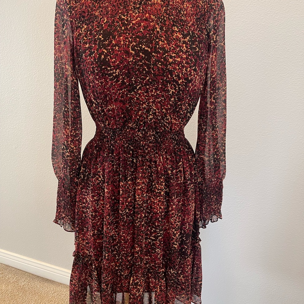 Taylor Red and Black Ruffled Tiered Mini Dress - Picture 3 of 6